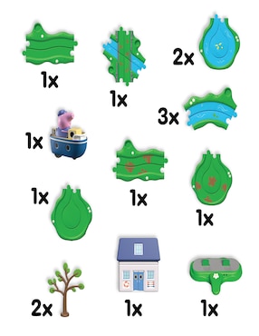 Set figuras de juguete Peppa pig juego en el barco del abuelo Bandai