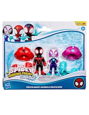 Set figuras acción Marvel Spidey and his Amazing Friends Water-Webs Pirate Miles “Spin” Morales & Pirate Ghost-Spider Marvel