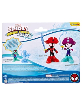 Set figuras acción Marvel Spidey and his Amazing Friends Water-Webs Pirate Miles “Spin” Morales & Pirate Ghost-Spider Marvel