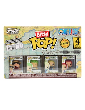 Set Funko Bitty POP! One piece Monkey D. Luffy, Roronoa Zoro, Axe-Hand Morgan y Shanks