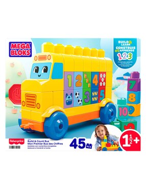 Set construcción Mega Bloks Autobús Arma y Cuenta JKG34 Fisher Price