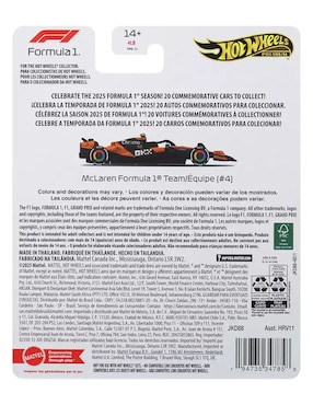 Vehículo a escala Hot Wheels Fórmula 1