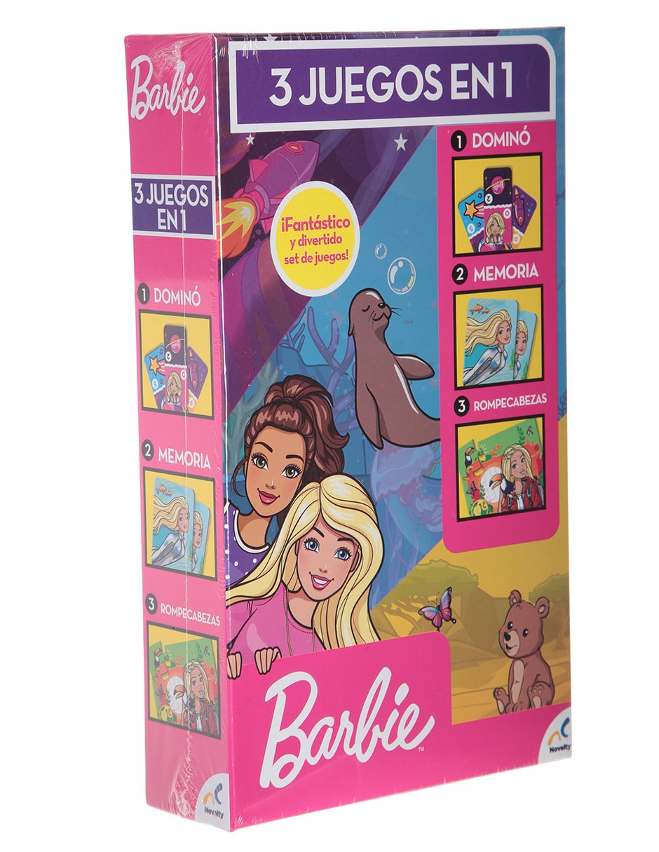 Reduktion Fortæl mig voks Set de juegos 3 en 1 Barbie Novelty | Suburbia.com.mx