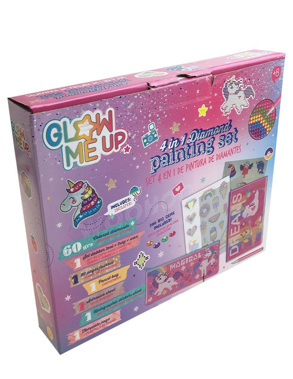Set 4 en 1 de pintura de diamantes Glow Me Up 3