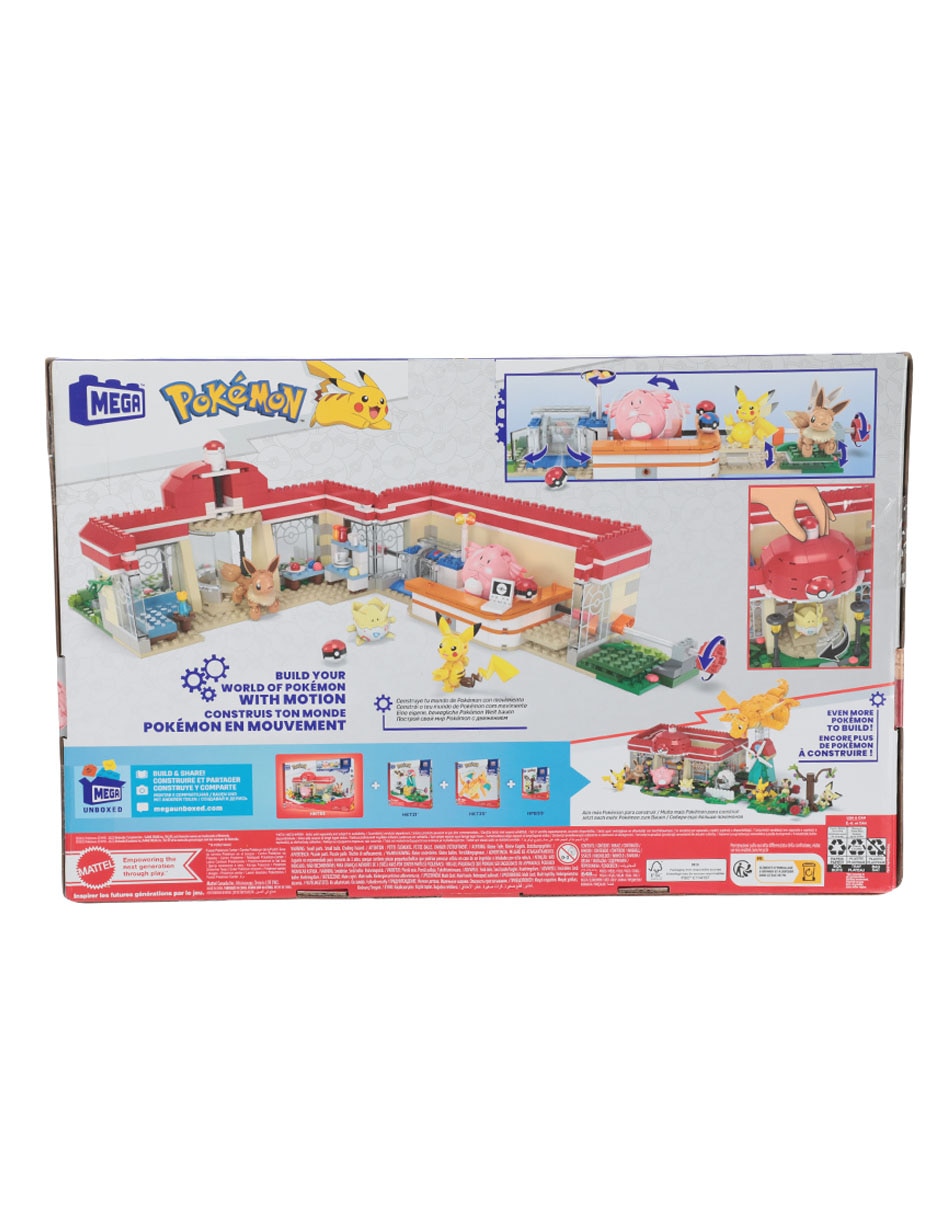 MEGA Construx Pokémon Centro Pokemon en el bosque +600 bloques de  construcción con 4 personajes, juguete +8 años (Mattel HNT93)