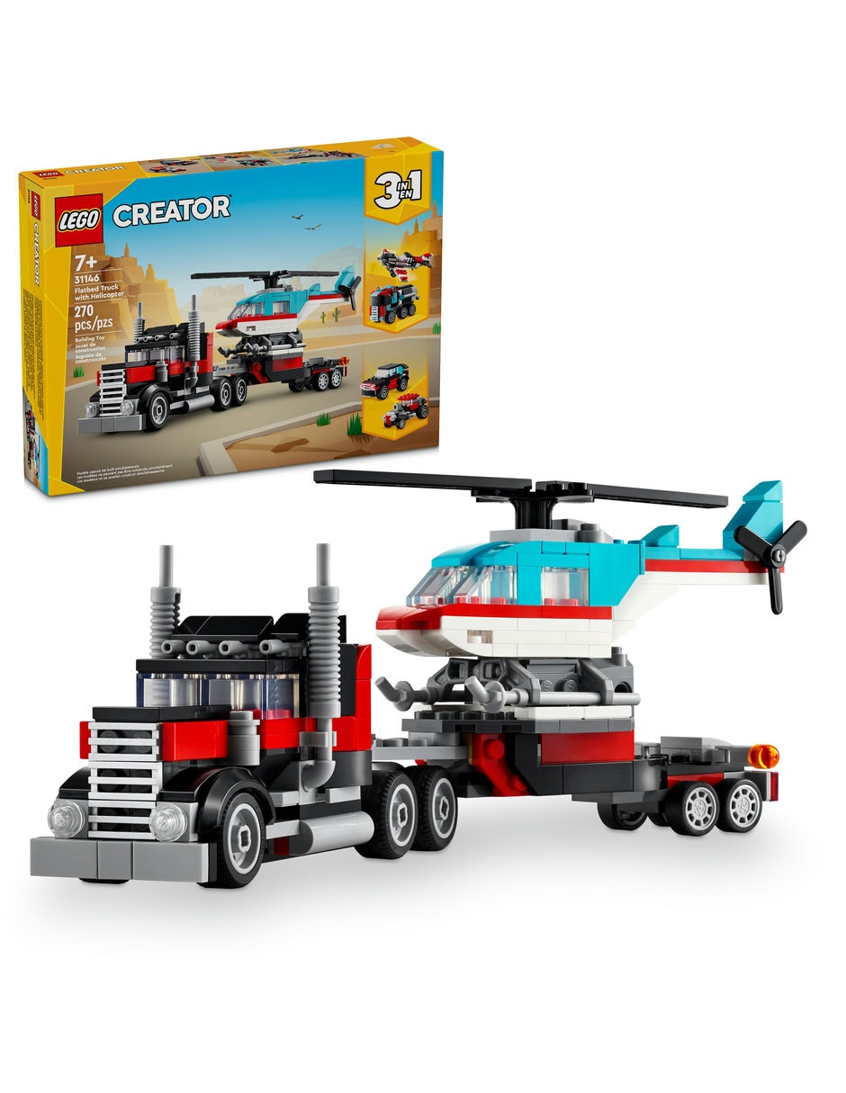 Creator Camión plataforma con helicóptero 31146