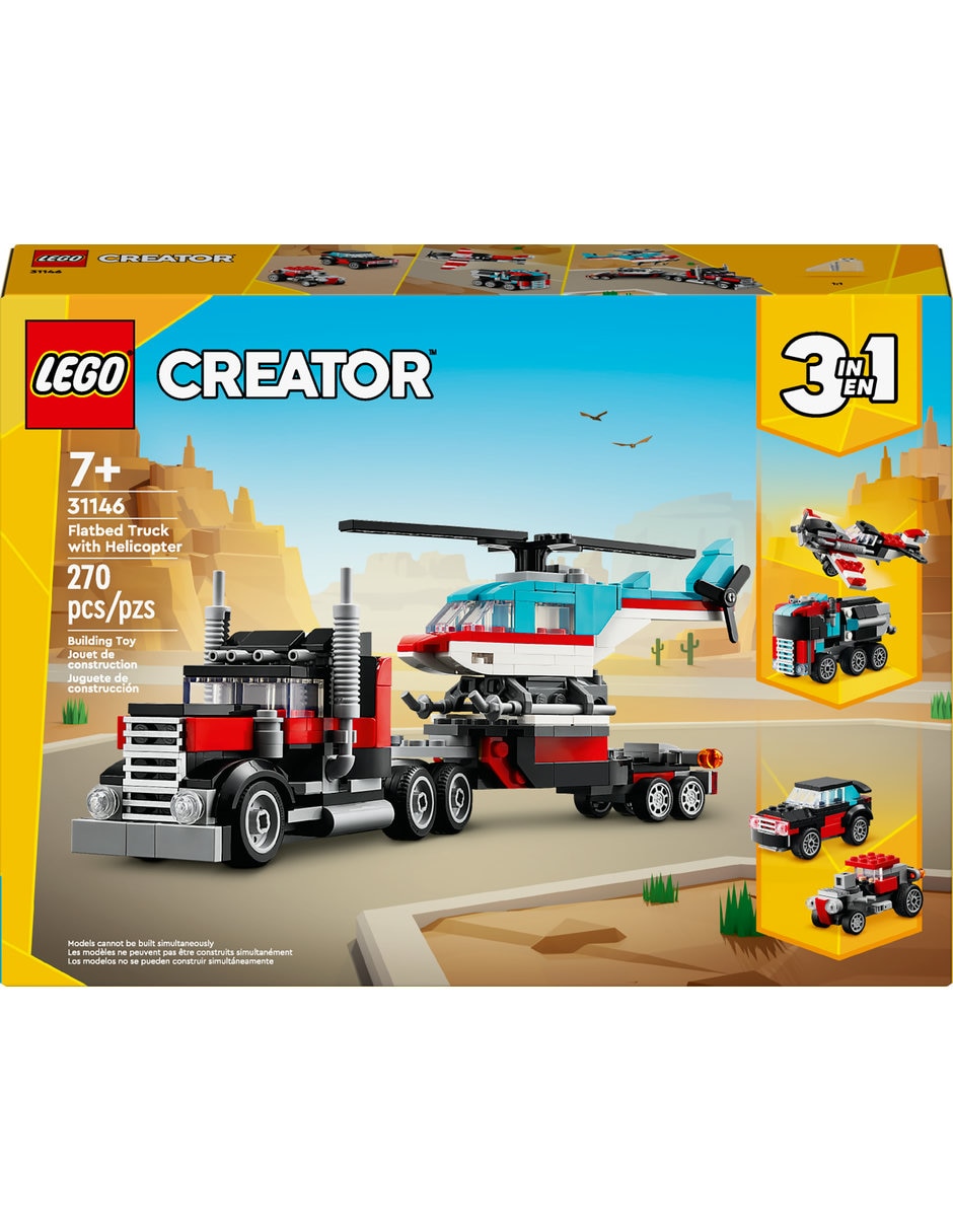 Creator Camión plataforma con helicóptero 31146 2