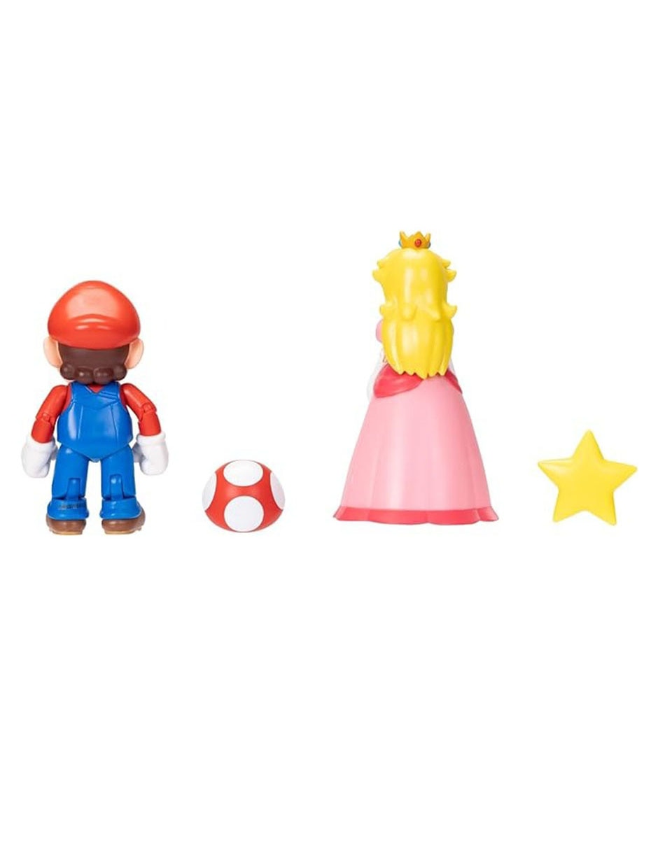 Set figuras acción Super Mario Mario & Princesa Peach 4
