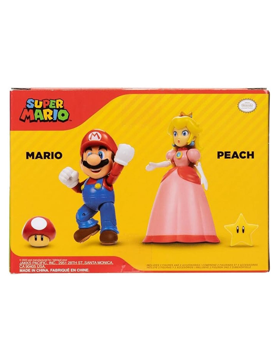 Set figuras acción Super Mario Mario & Princesa Peach 6