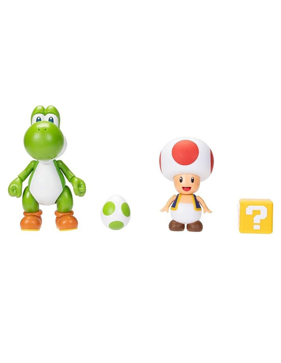 Set figuras acción Super Mario Yoshi y Toad Set figuras acción Super Mario Yoshi y Toad