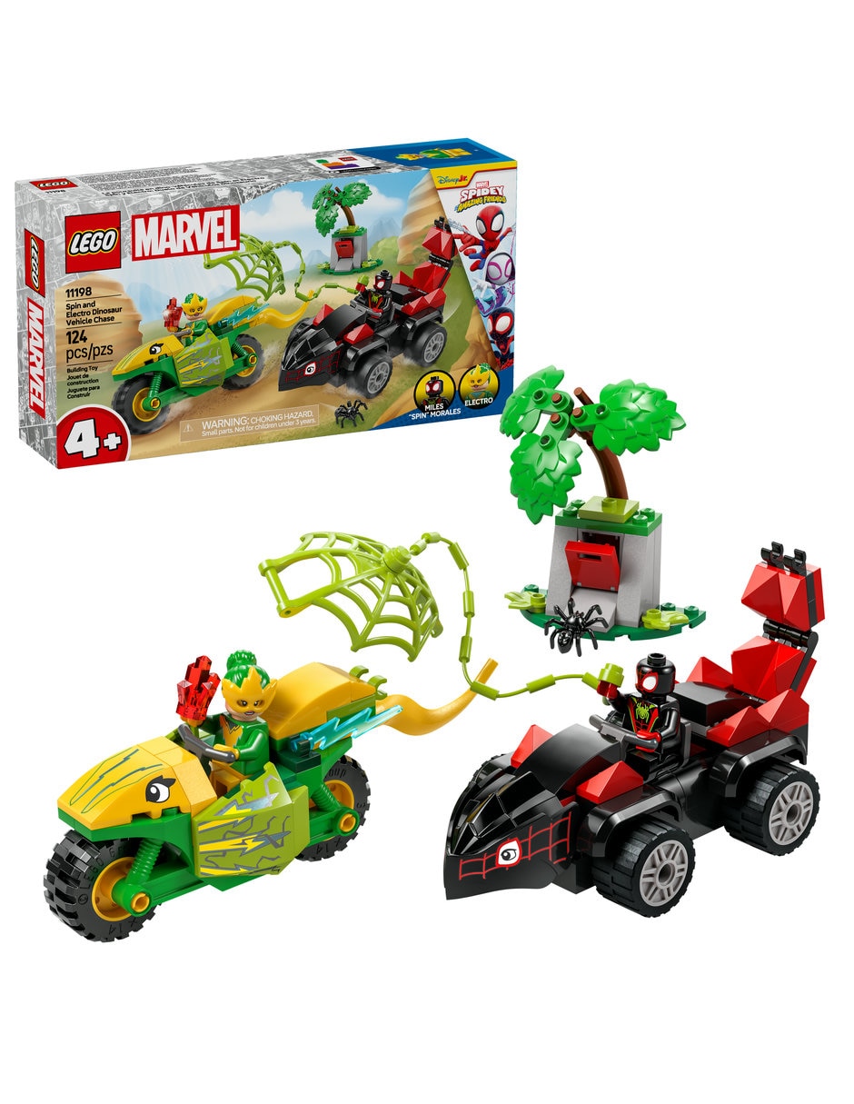 Spin y Electro: Duelo de Vehículos Dinosaurio Spidey