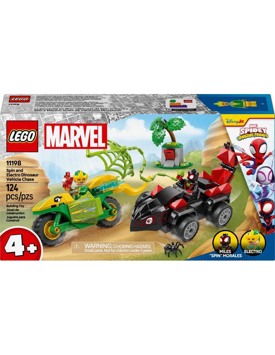 Spin y Electro: Duelo de Vehículos Dinosaurio Spidey 9