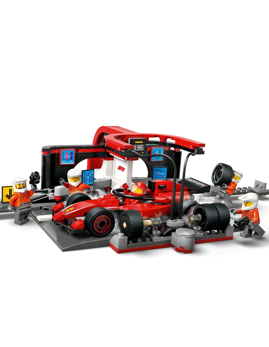 Parada en Pits de F1® y Equipo de Mecánicos con Auto Ferrari City 6