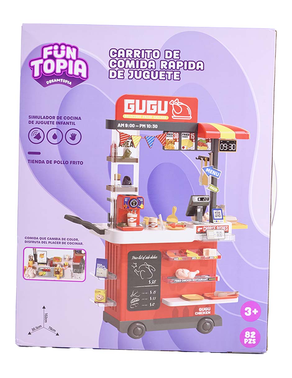 Carrito de comida rápida de juguete juego de rol para niños