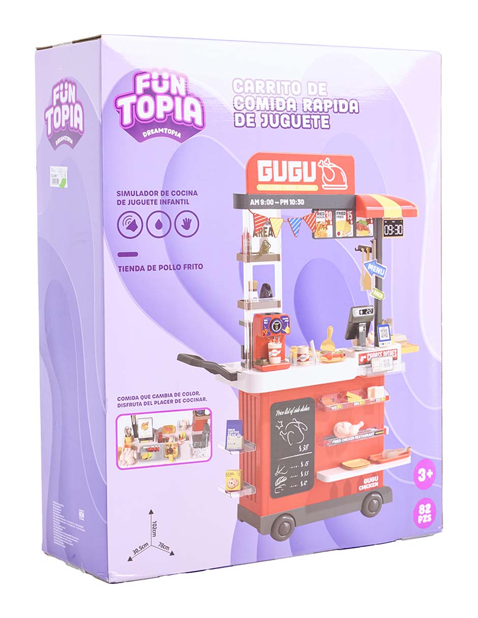 Carrito de comida rápida de juguete juego de rol para niños 2