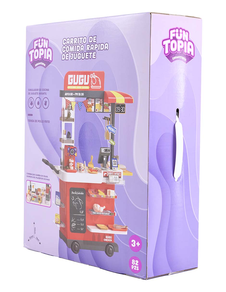Carrito de comida rápida de juguete juego de rol para niños 4