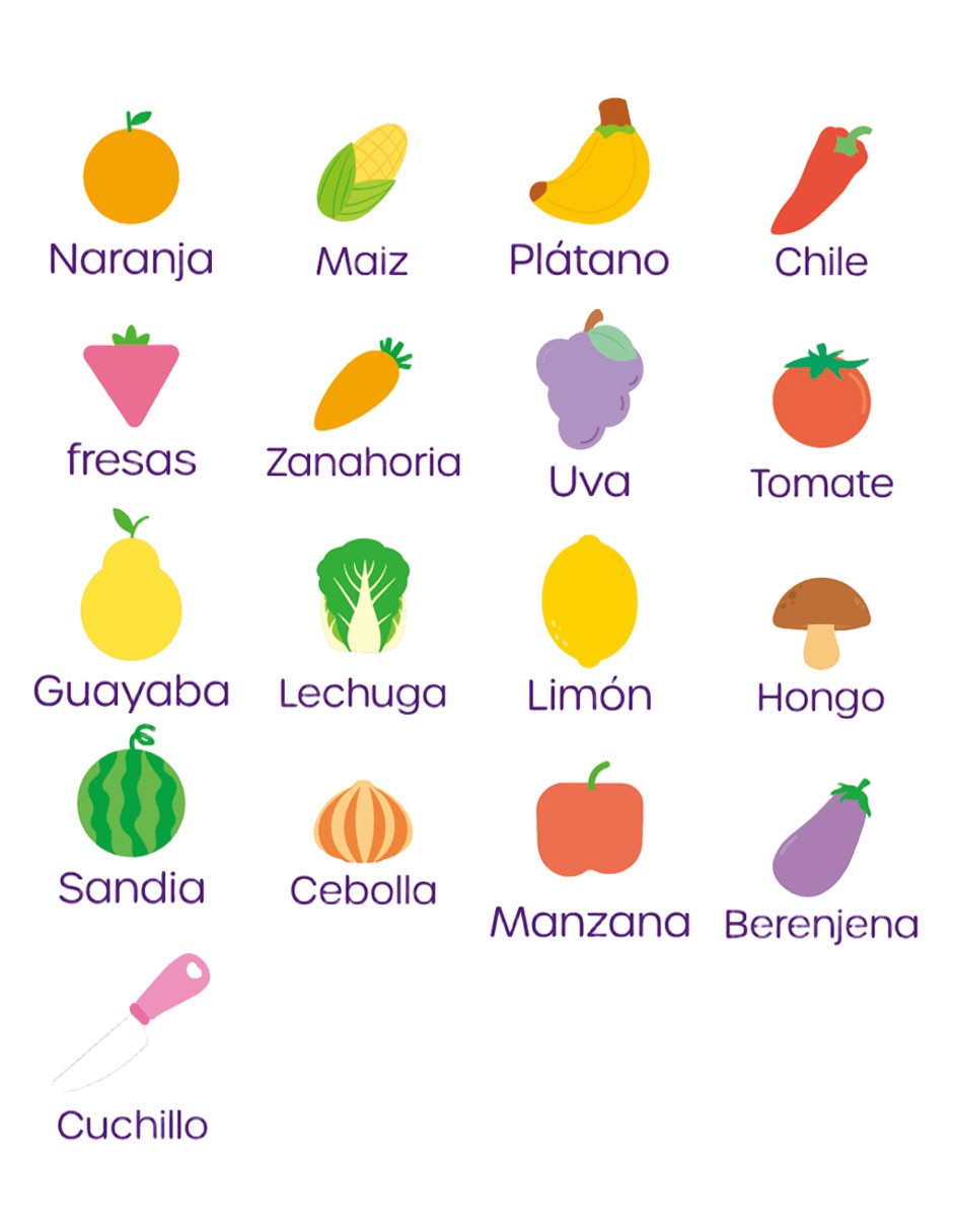 Set de frutas y verduras juego de rol para niños 3