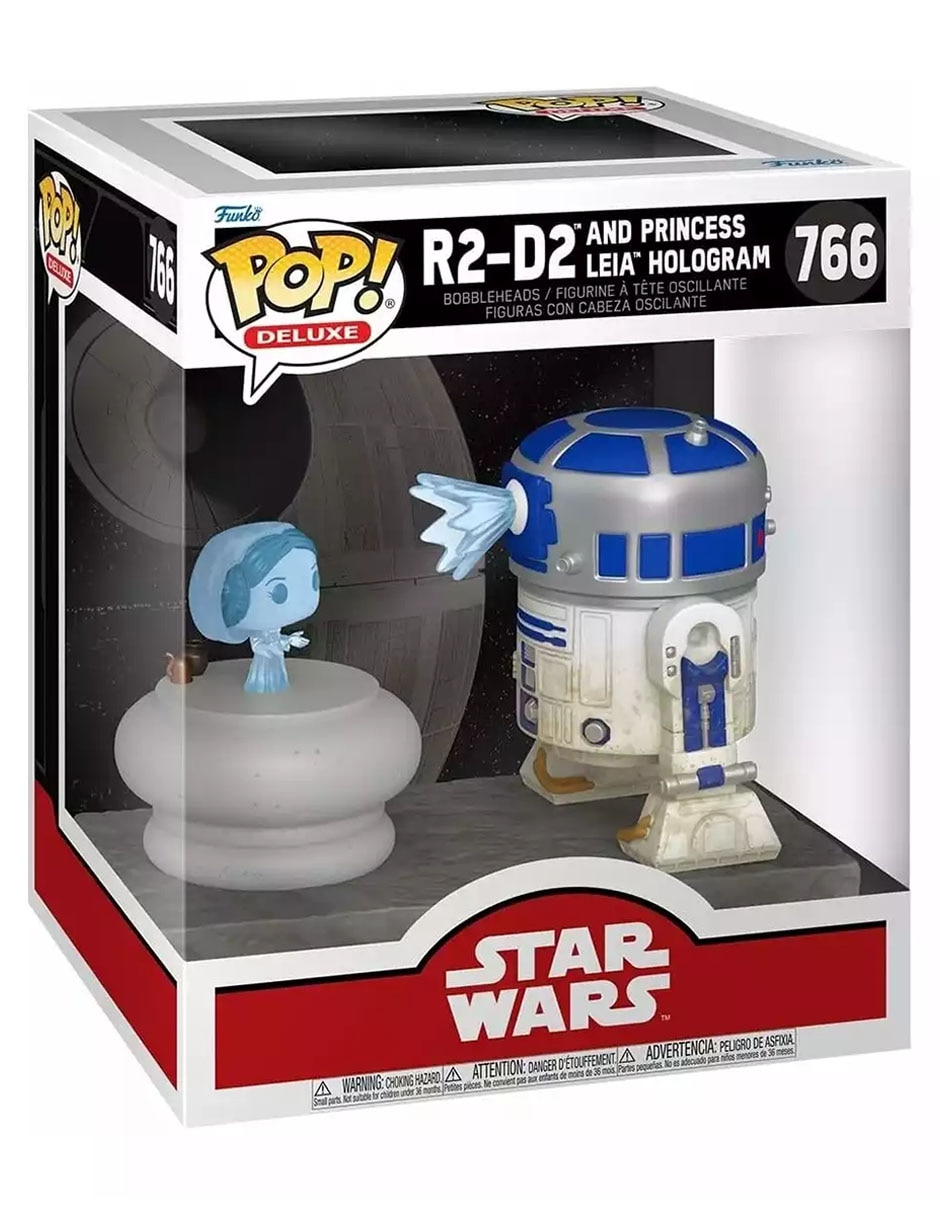 Figura de colección Star Wars R2-D2 And Princess Leia Hologram deluxe cabeza oscilante 2