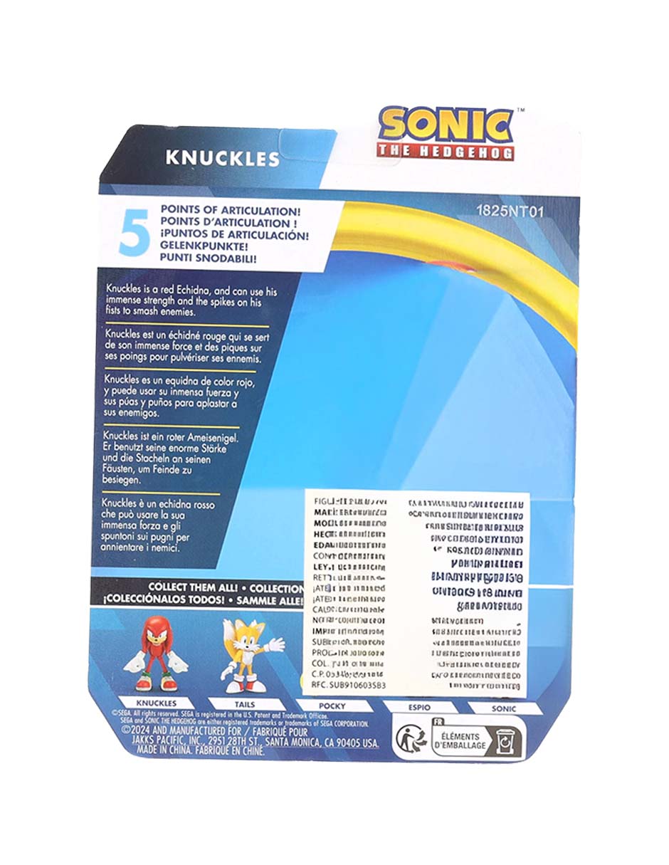 Figura de acción articulada The Hedgehog Knuckles con movimiento 3