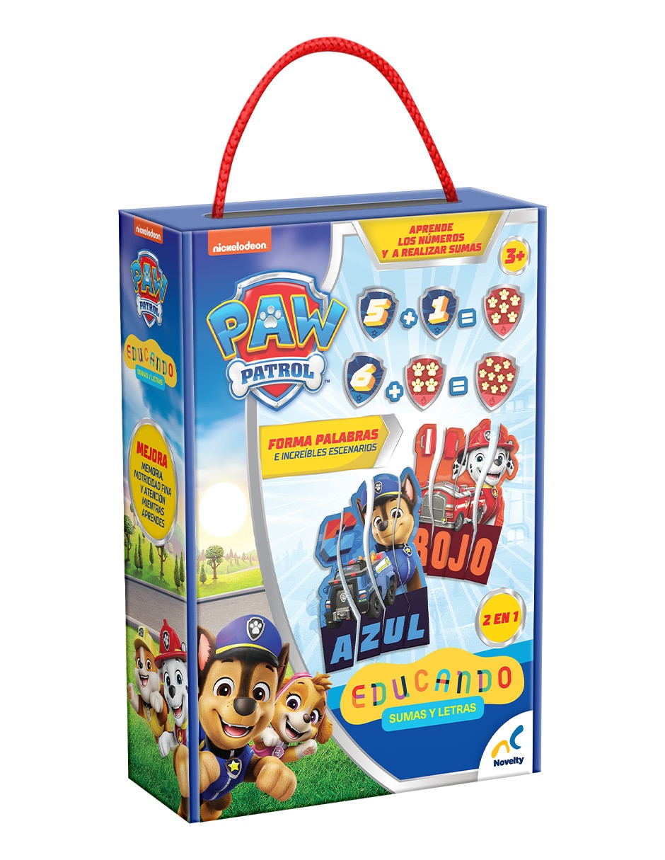 Juego de mesa preescolar educando: sumas y letras Paw Patrol