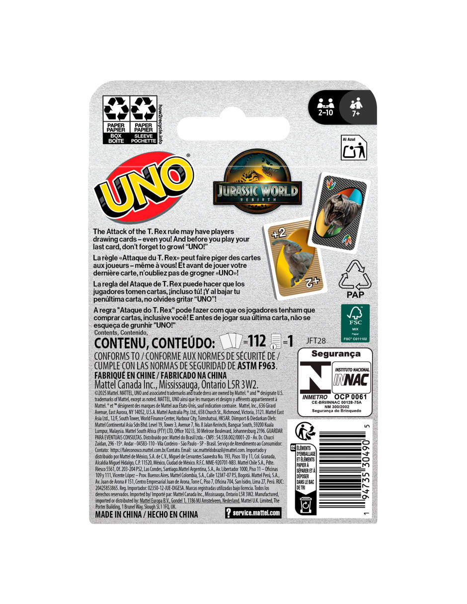 UNO Jurassic World Rebirth 6