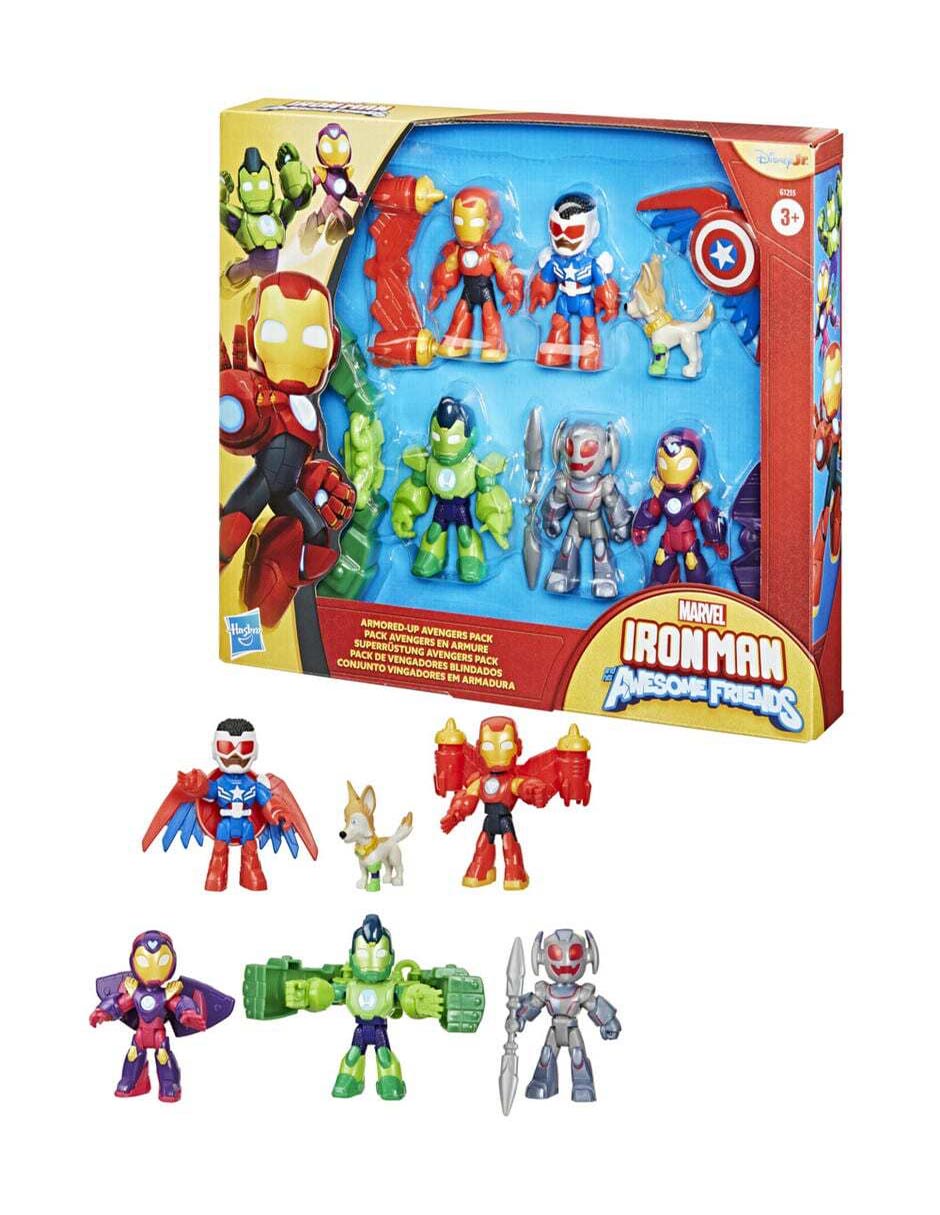 Set figuras articulada Iron Man And His Awesome Friends Iron Man, Gamma, Ironheart, Captain America: Sam Wilson, Iron Hulk y Ultron 3