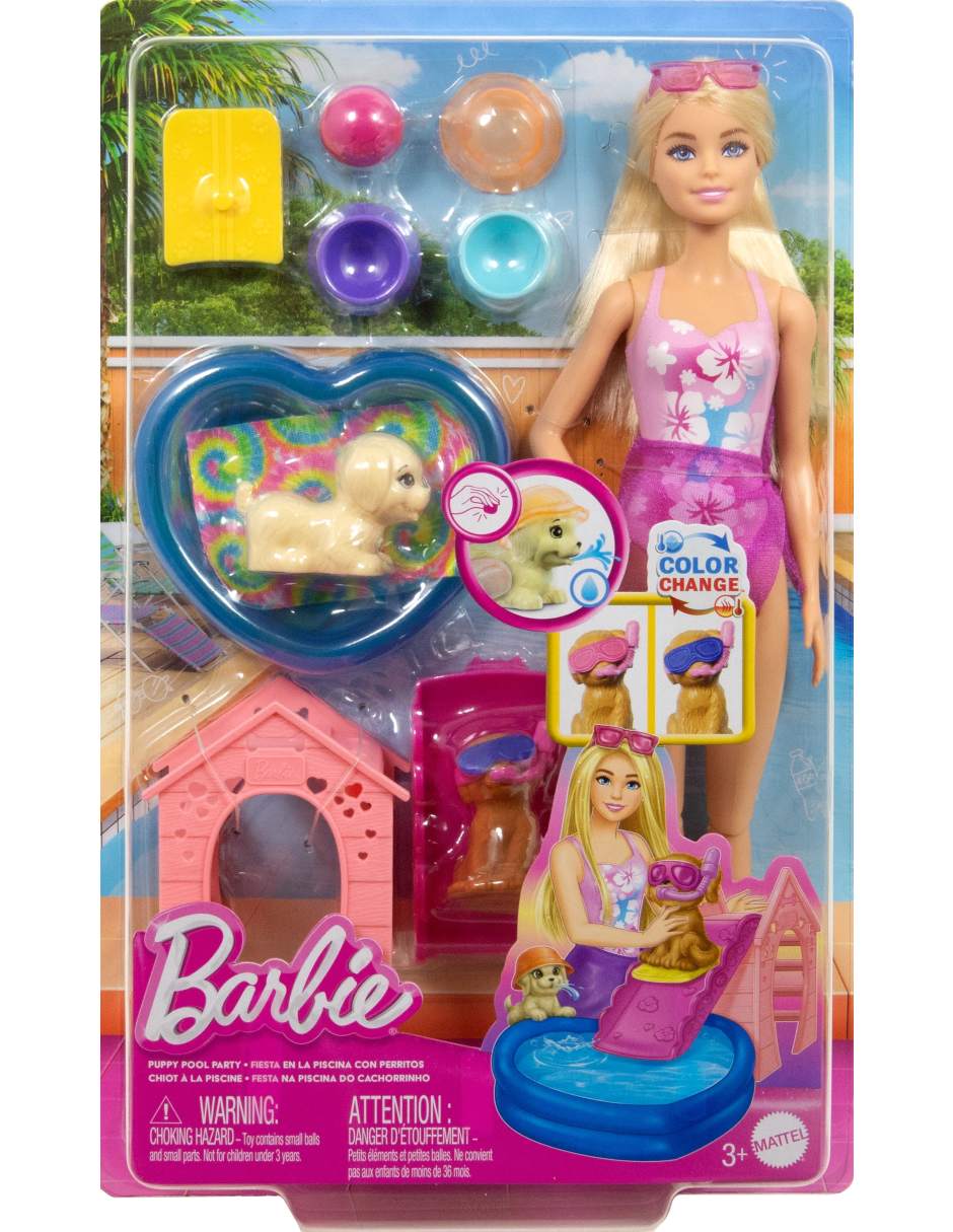 Muñeca Fiesta en la piscina con perritos 6