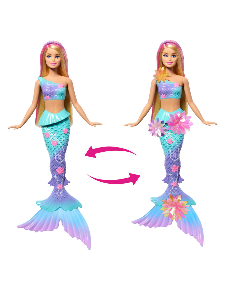 Muñeca Sirena con transformación de flores 4