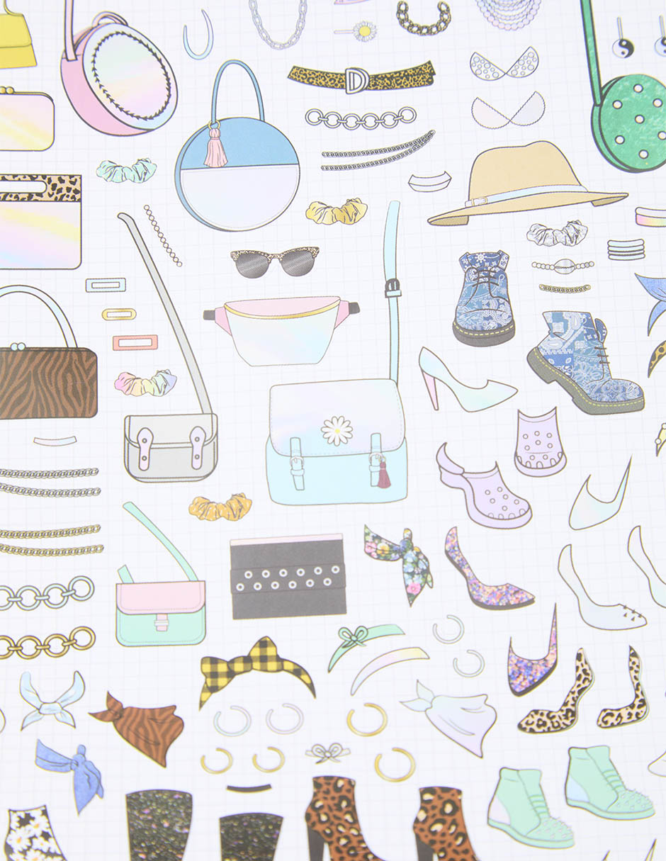 Libro para colorear con stickers Creations Runway Fashion Graphic Journal Set 3