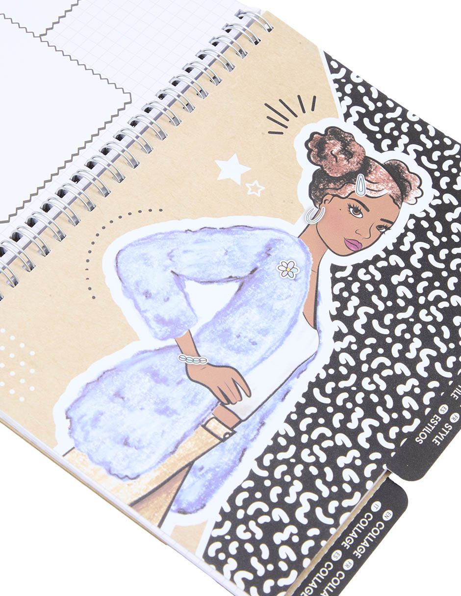 Libro para colorear con stickers Creations Runway Fashion Graphic Journal Set 7
