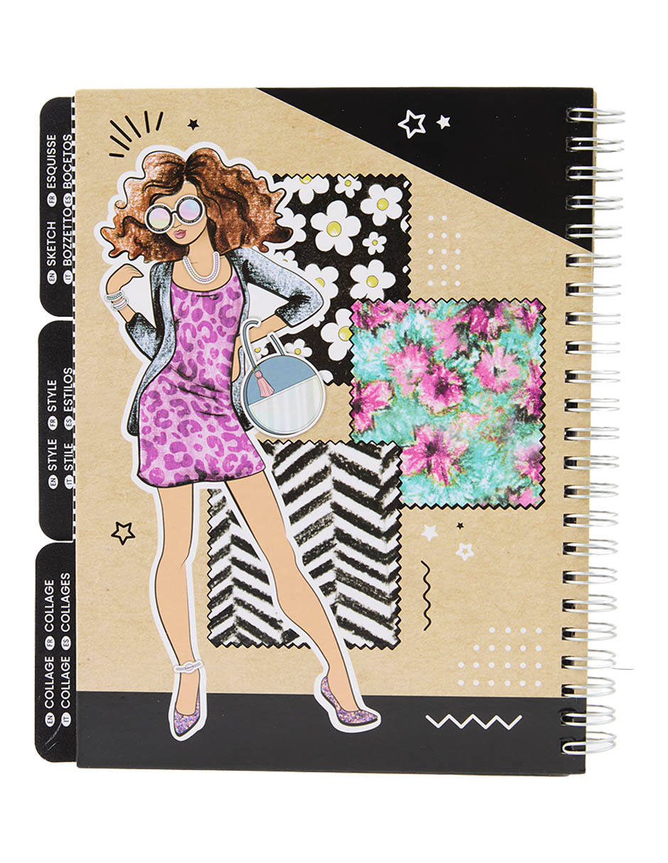 Libro para colorear con stickers Creations Runway Fashion Graphic Journal Set 8