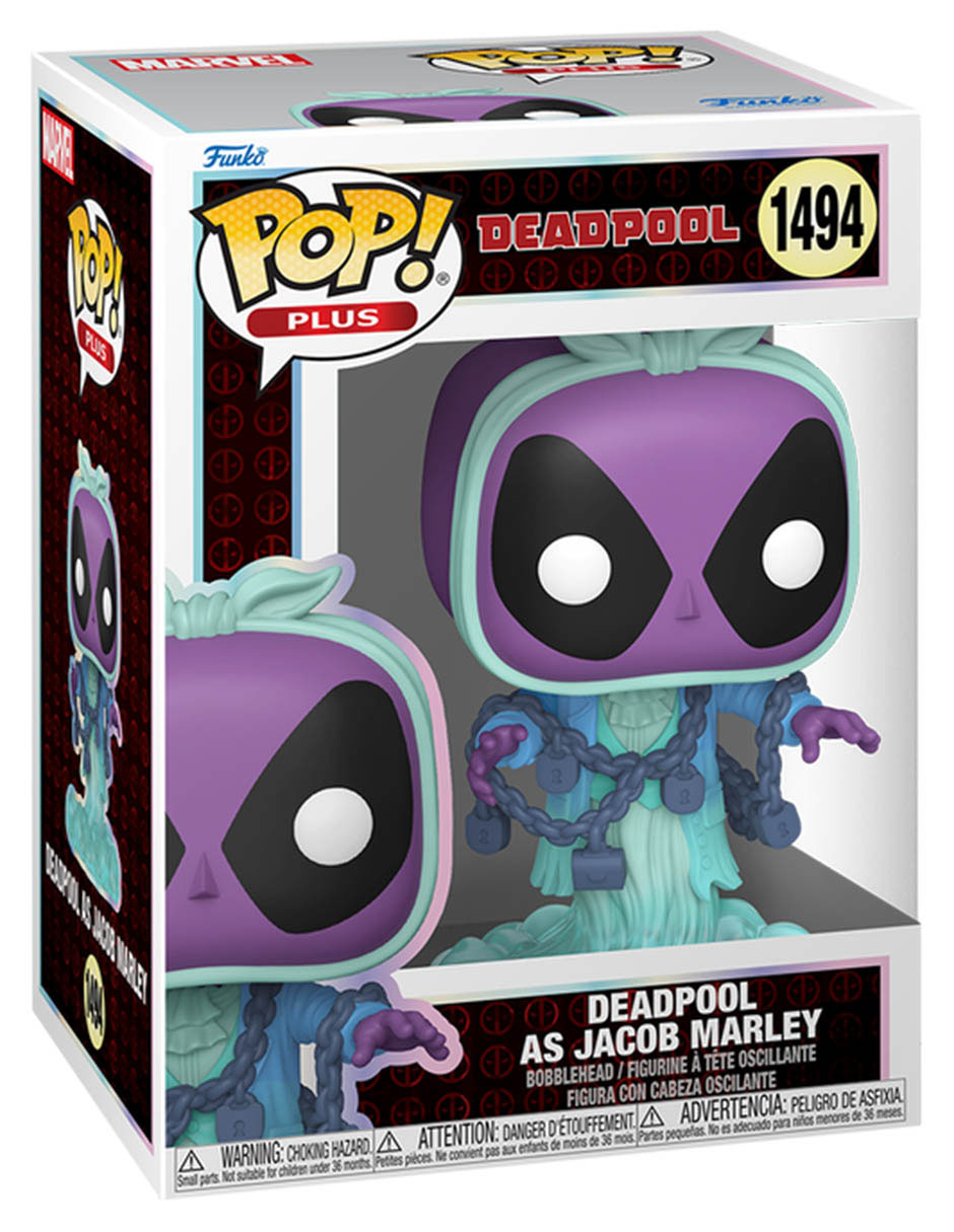 Figura de colección Deadpool Deadpool as Jacob Marley cabeza oscilante 2