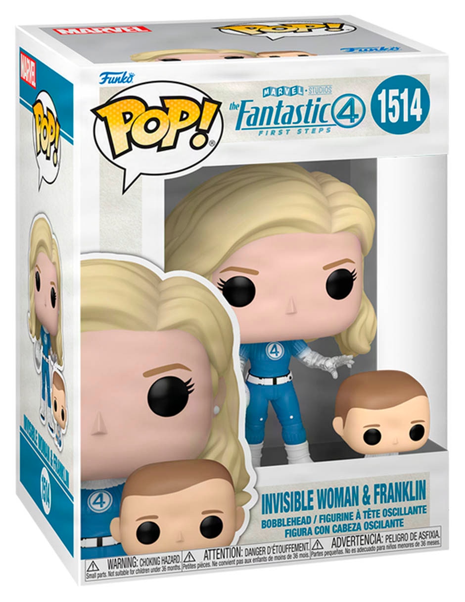 Figura de colección The Fantastic 4 First Steps Invisible Woman & Franklin cabeza oscilante 2