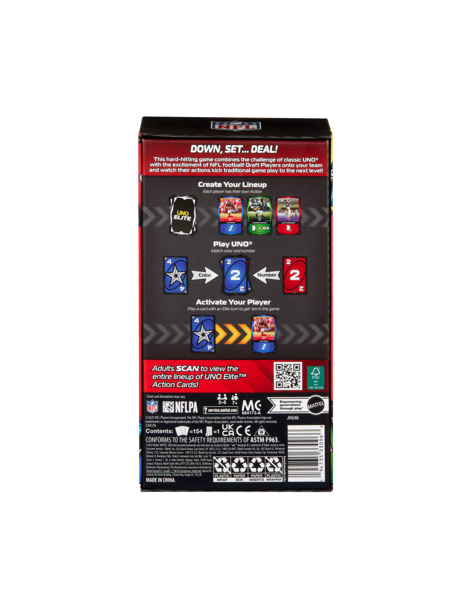 UNO Elite juego de mesa NFL 6