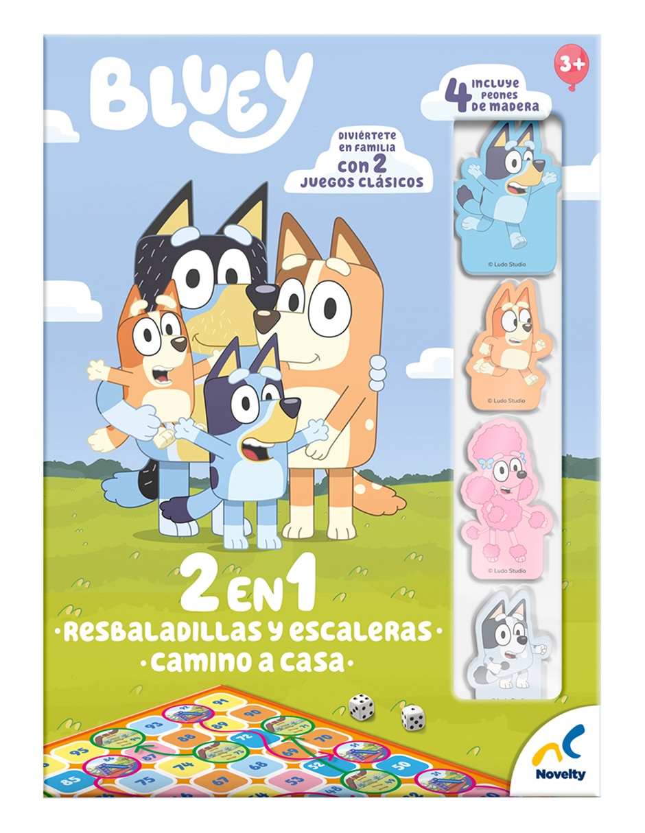 Juego 2 en 1 resbaladillas y escaleras camino a casa Bluey 3