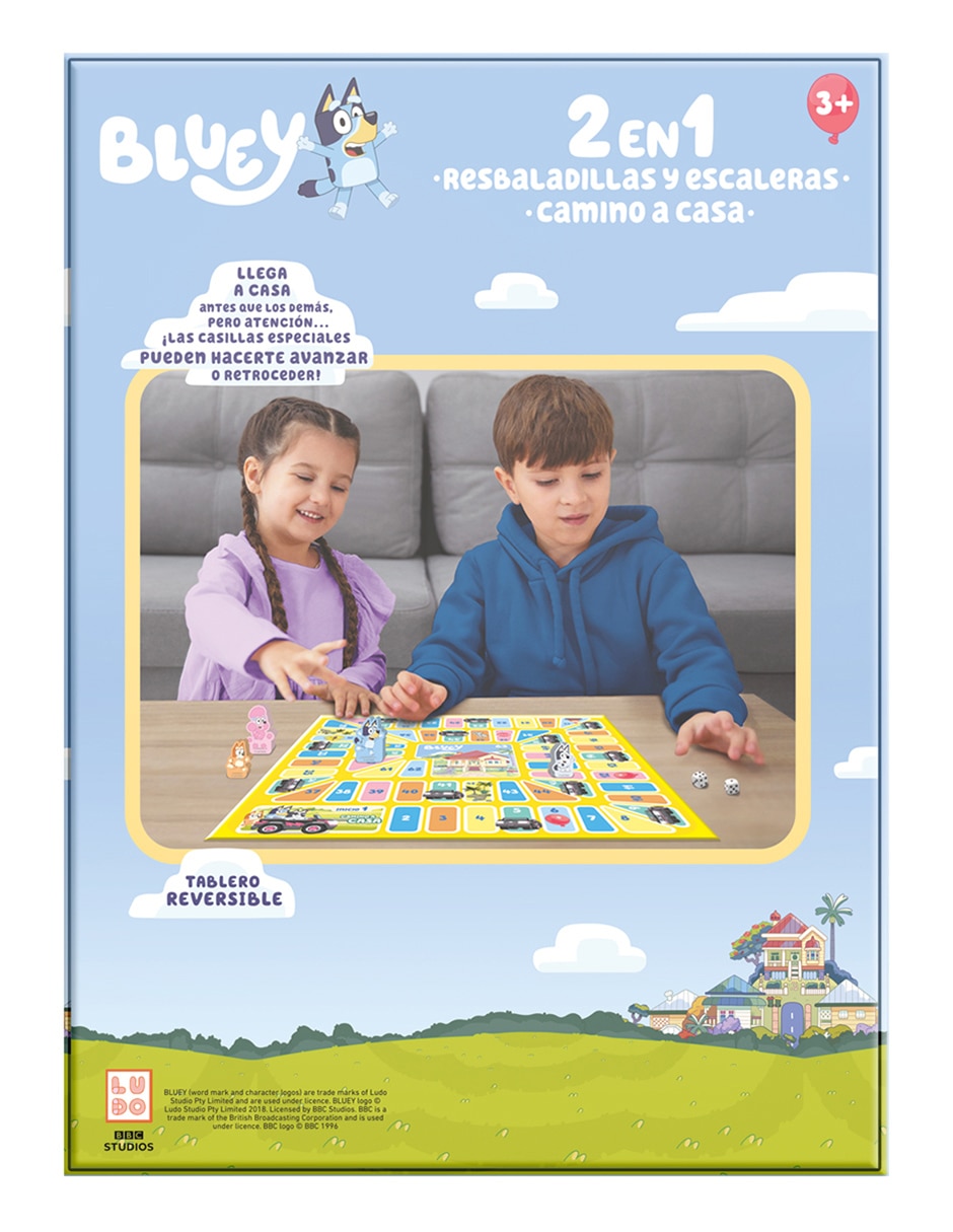 Juego 2 en 1 resbaladillas y escaleras camino a casa Bluey 4