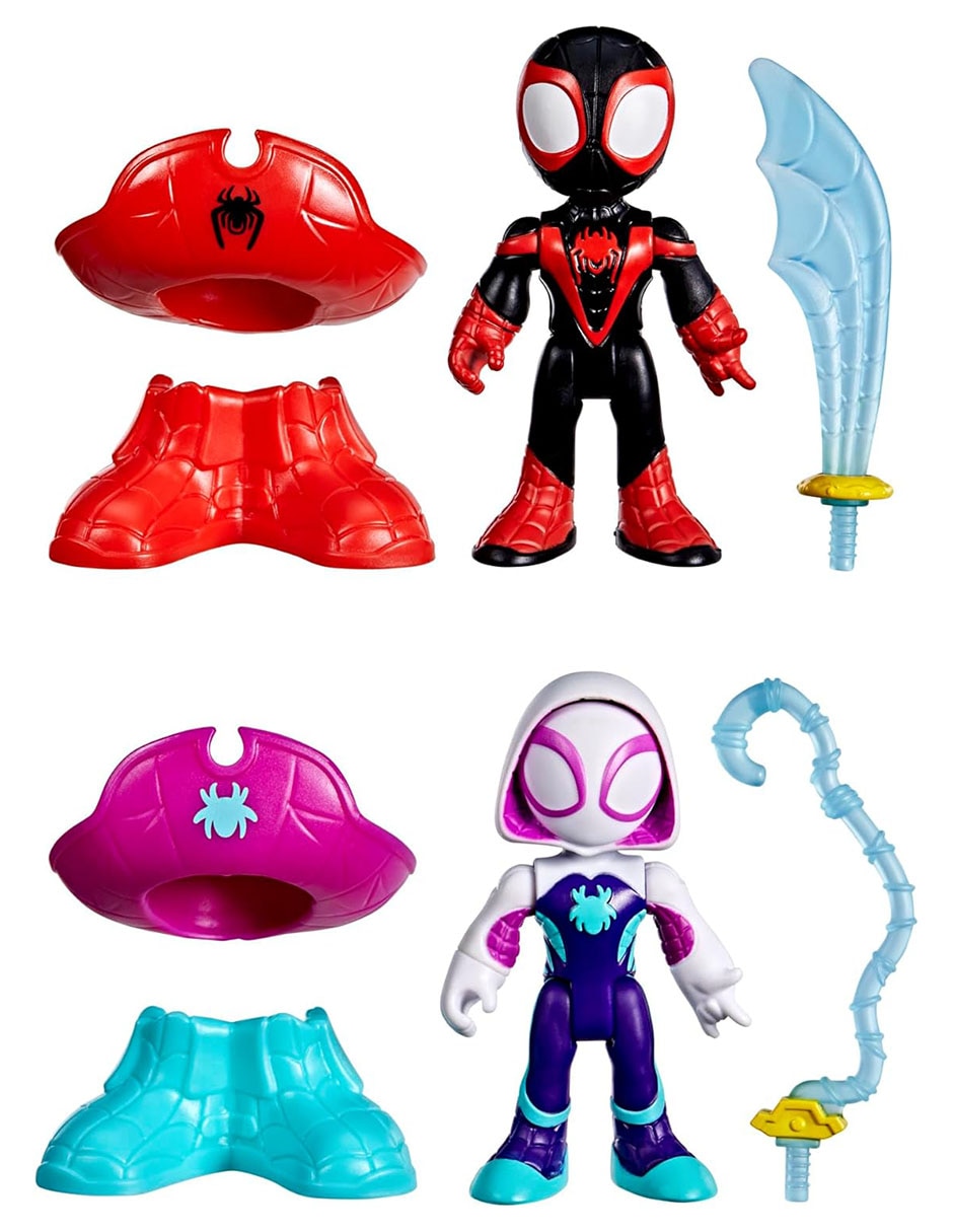 Set figuras acción Spidey and his Amazing Friends Water-Webs Pirate Miles “Spin” Morales & Pirate Ghost-Spider Marvel
