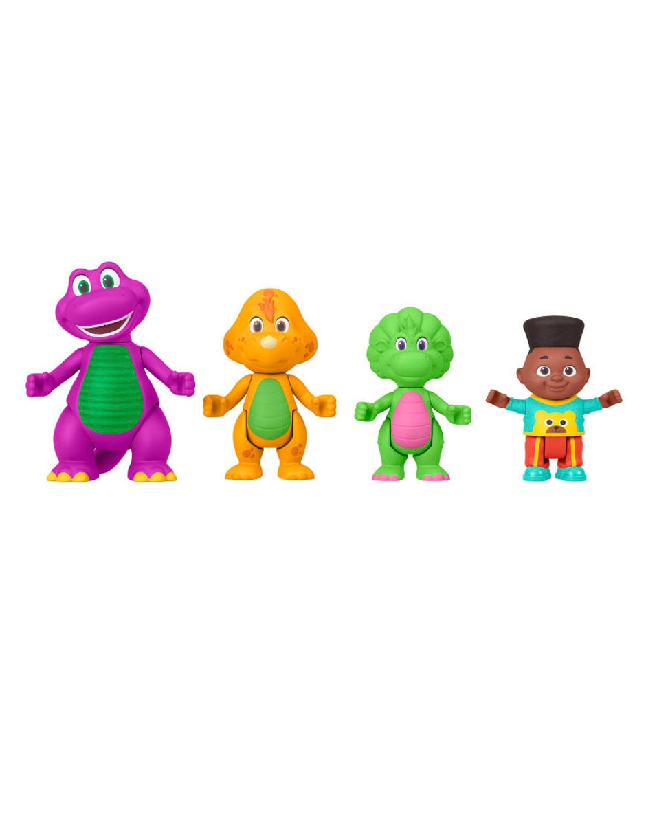 Set figuras acción articulada Barney's World Barney, Baby Bop, Billy y David especial 1