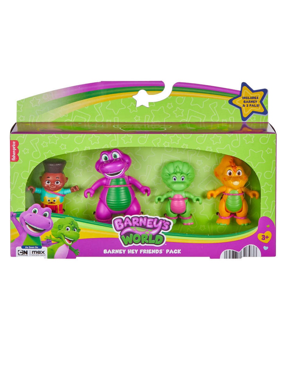 Set figuras acción articulada Barney's World Barney, Baby Bop, Billy y David especial 2