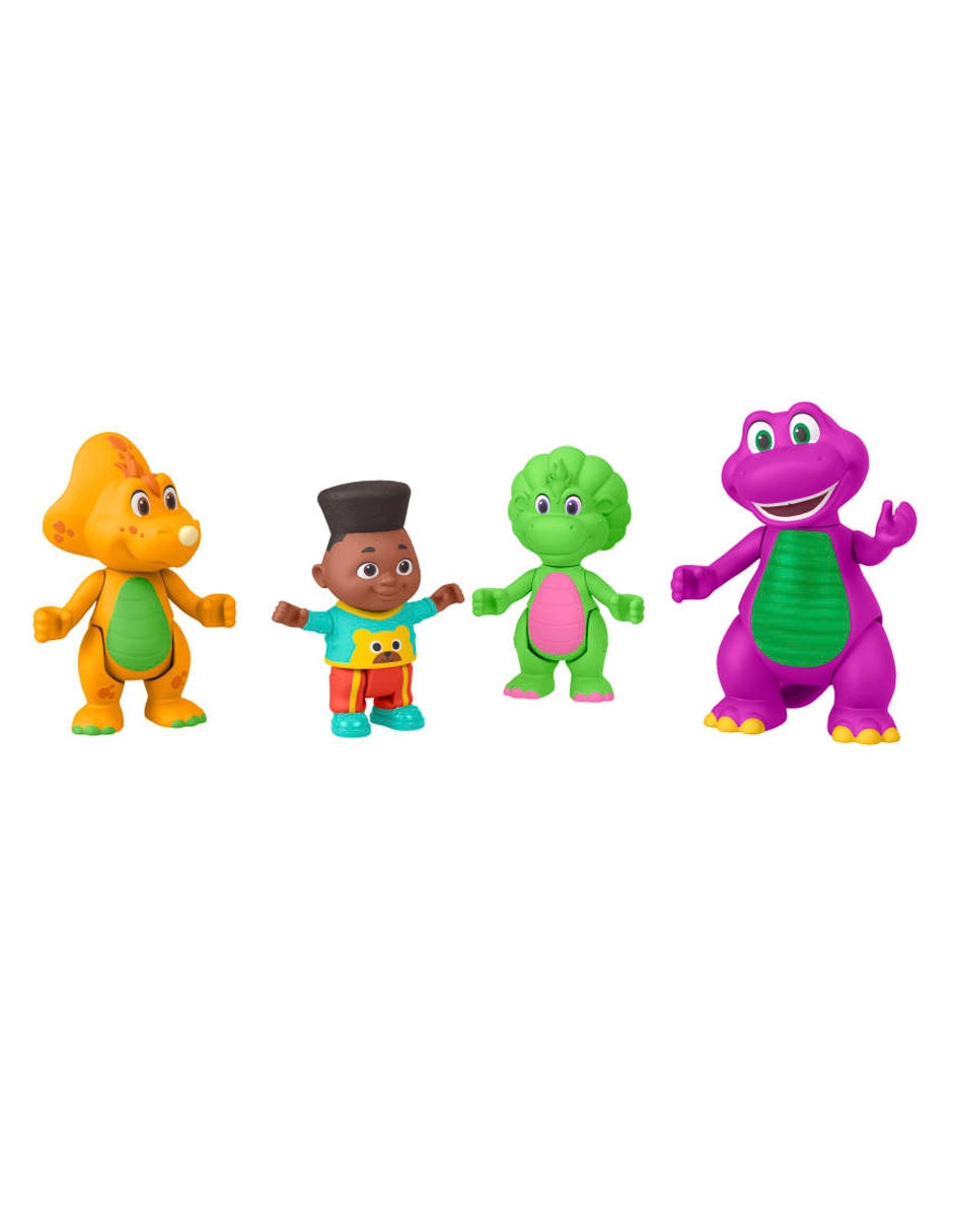 Set figuras acción articulada Barney's World Barney, Baby Bop, Billy y David especial 3