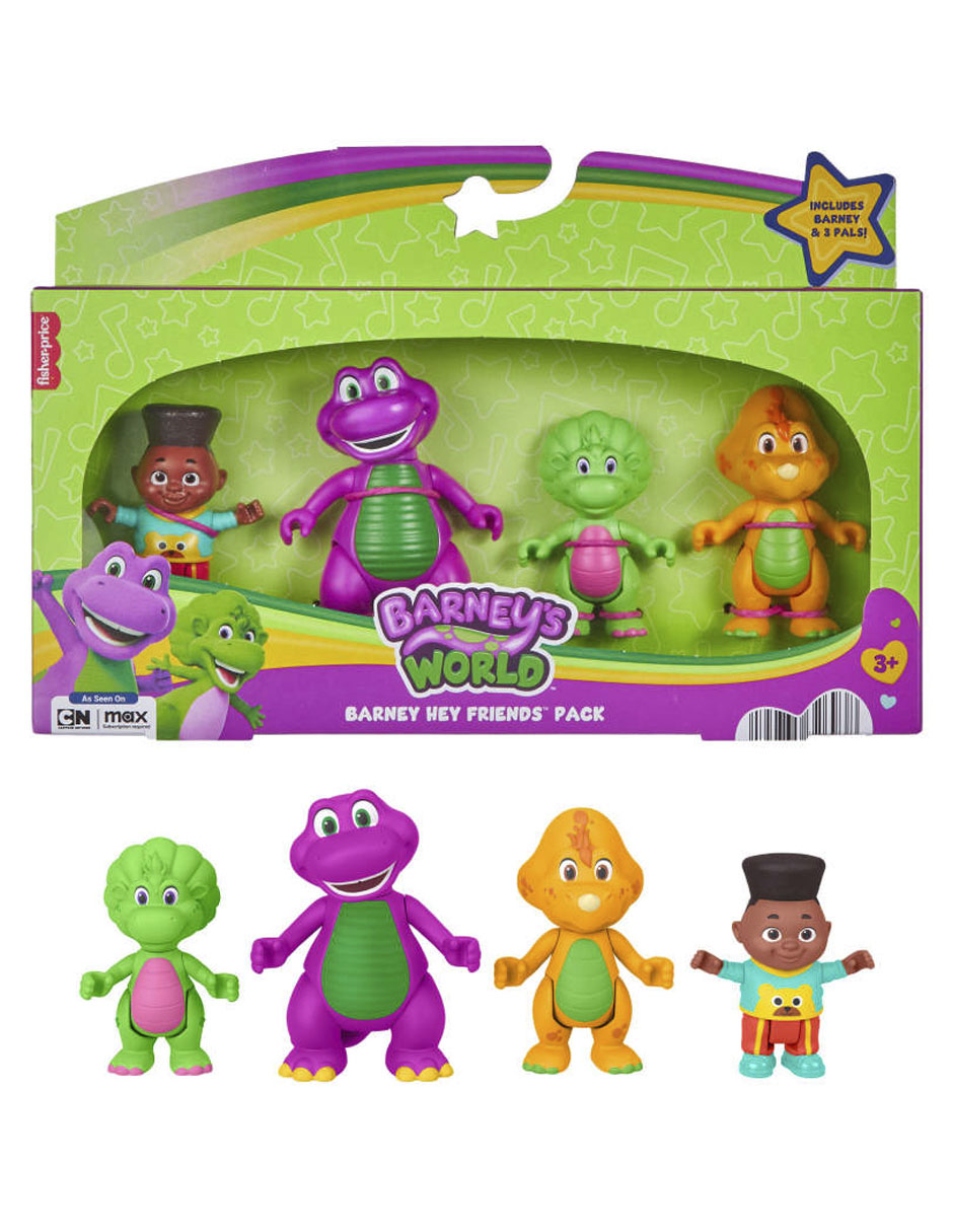 Set figuras acción articulada Barney's World Barney, Baby Bop, Billy y David especial 5