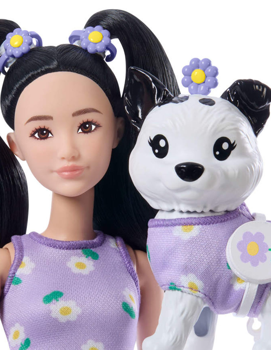 Muñeca fashion Barbie Looks Iguales Renee y Perrito 5