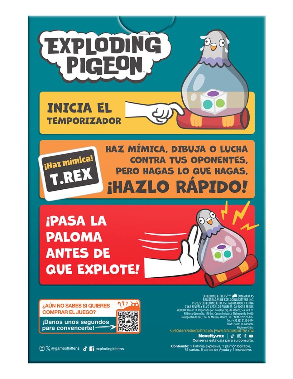 Juego de cartas Exploding Pigeon 5